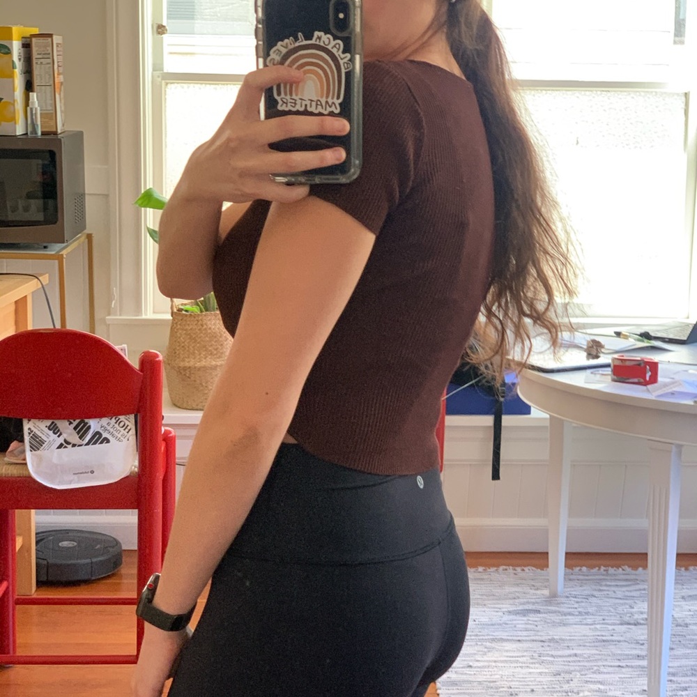 Zara Knit Ribbed Wrap Top - Picture 8 of 8